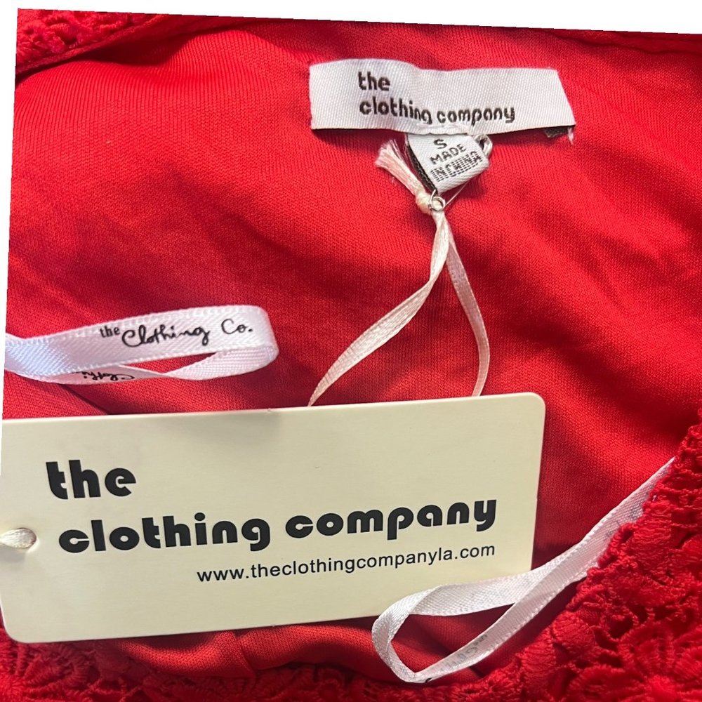 The Clothing Company Tiered Red Midi Dress Size Small NWT - Picture 13 of 15